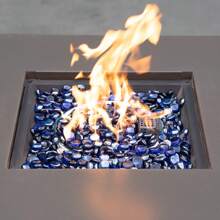Onlyfire 10 lb Fire Glass Beads for Propane Fire Pit, Vase & Aquarium, 1/2'' Reflective Firepit Glass Rocks for Gas Fireplace and Fire Pit Table - Royal Cobalt Blue Luster - View 5