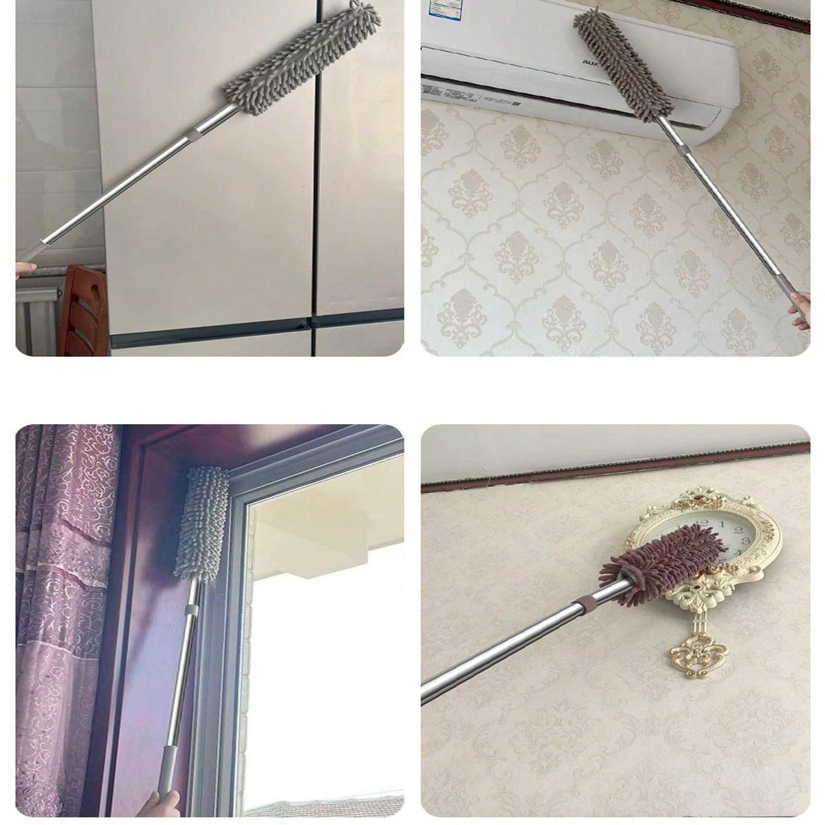1pc Green Chenille Home Telescoping Dusting Wand With Detachable