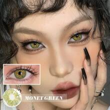 Monet Fa09綠色隱形眼鏡,自然隱形眼鏡,大美麗瞳孔度數處方近視 - 綠色 - 查看 7