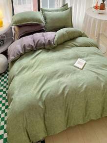 簡單純色雙針被套 - 彩色 - 查看 7