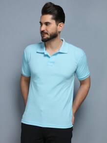 Men Polo Shirts - 淺藍色 - 查看 3