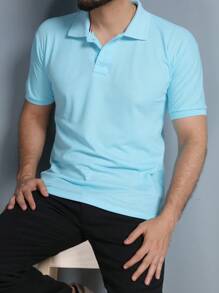 Men Polo Shirts - 淺藍色 - 查看 6