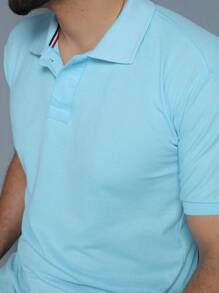 Men Polo Shirts - 淺藍色 - 查看 7