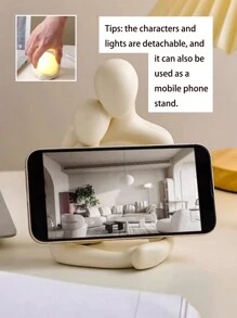 1 cái Đồ Thủ Công Trang Trí cho Thiết Kế Cặp Đôi, Đèn Ngủ Trang Trí Bằng Gốm Trắng để Trang Trí Nhà Cửa - trắng - Xem 3