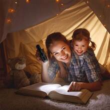 1pc Aluminum Alloy Multifunctional Zoomable Rechargeable High Light Led Flashlight For Outdoor Fishing, Night Running And Camping - Black - View 9