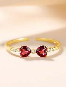 1pc Sweet Bowknot Design Opening Ring With Inlay For Women's Daily Wear - Butterfly - View 2