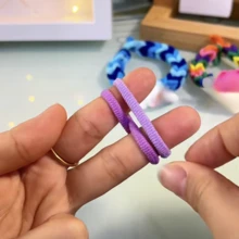 100入組DIY情侶編織手環彩虹小橡皮筋閨蜜彩色髮箍皮革小禮品適用於女性頭飾