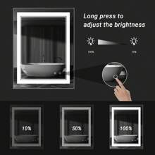 LED Mirror for Bathroom, 36 x 24 Inch Bathroom Vanity Mirror with Lights, Anti-Fog Wall Mounted Lighted Mirror Dimmable Brightness Front Light Makeup Mirror, IP54 (Vertical or Horizontal)