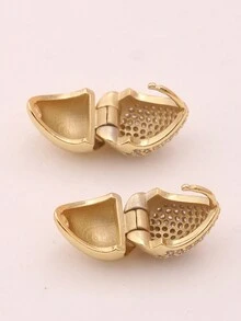 1對/套18K鍍金銅水滴形方晶鋯石懸空耳環,適用於派對 - 金黃色 - 查看 5