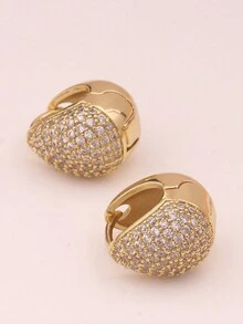 1對/套18K鍍金銅水滴形方晶鋯石懸空耳環,適用於派對 - 金黃色 - 查看 7