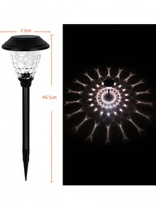 2入組太陽能戶外LED白色燈草坪燈,不銹鋼玻璃防水山水途徑,花園裝飾用品合適的適用於小路草地庭院(黑色白色燈,銀濃烈香調燈)