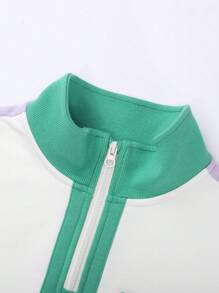 Annil Tween 女童和女童冬季户外运动服拼色立领儿童运动衫和裤子 2 件套