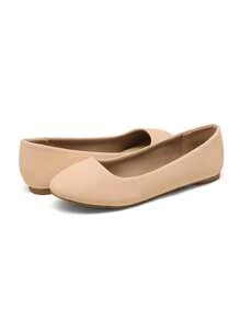 Women Ballet Flats Round Toe Ballerina Flats Slip-On Elegant Comfortable Walking Party Wedding Versatile Classic Commute Ballet Flats Shoes - Màu be - Xem 8