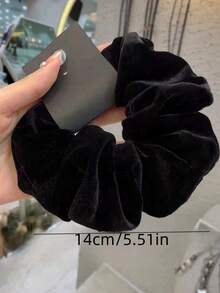 2pcs Women's Velvet Solid Color Hair Tie For Daily Use, Autumn/Winter Casual - Multicolor - View 4