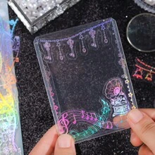 Luminous Messenger Journal Sticker Pack, Laser Colorful Creative Pet Sticker For Journaling, Scrapbooking, With Self-adhesive Backing - Purple - View 4