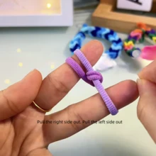 100入組DIY情侶編織手環彩虹小橡皮筋閨蜜彩色髮箍皮革小禮品適用於女性頭飾