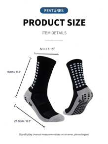 1 雙防滑膠加厚毛圈覆蓋中小腿籃球/足球襪,適合成人男士,秋冬