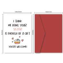 1 张有趣幽默的生日贺卡，适合姐妹、最好的朋友、姐妹贺卡、适合姐妹的圣诞贺卡、圣诞节 - 彩色 - 查看 2