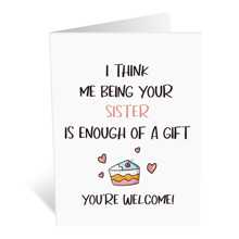 1 张有趣幽默的生日贺卡，适合姐妹、最好的朋友、姐妹贺卡、适合姐妹的圣诞贺卡、圣诞节 - 彩色 - 查看 4