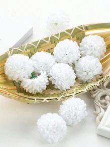 10入組人造繡球、花頭球、菊花串列、diy花環材料、生日派對、聚會、派對裝飾、婚禮籃、新娘握花、家居、餐廳、臥室、窗台裝飾、花瓶裝飾、情人節、新年裝飾、戶外花園、學期季節