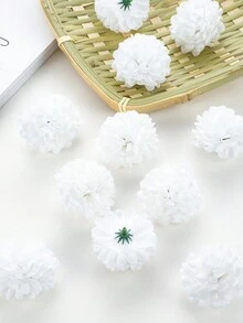 10入組人造繡球、花頭球、菊花串列、diy花環材料、生日派對、聚會、派對裝飾、婚禮籃、新娘握花、家居、餐廳、臥室、窗台裝飾、花瓶裝飾、情人節、新年裝飾、戶外花園、學期季節