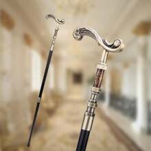 黃金花杖裝飾性吸血鬼cosplay復古派對時尚拐杖萬聖節十字杖93cm