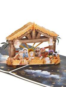 1入組北方和郵箱彈出式卡,聖誕賀卡,週年紀念日卡,聖誕禮品,北方卡 - 彩色 - 查看 5