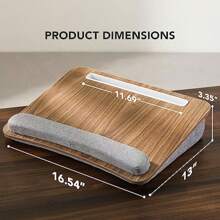 Lap Laptop Desk - Portable Lap Desk With Pillow Cushion, Fits Up To 15.6 Inch Laptop, With Anti-Slip Strip & Storage Function For Home Office Students Use As Computer Laptop Stand, Book Tablet - Brown - View 5