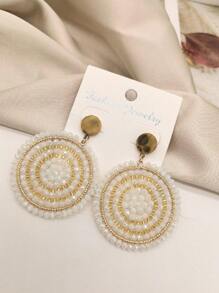 Bông tai lủng lẳng - trắng - Xem 1