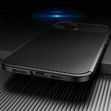 Funda de teléfono de fibra de carbono negra para hombres, compatible con iPhone (1 pieza) - Negro - Ver 3