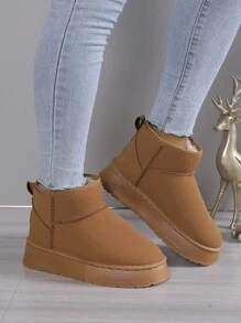 Women's Plush Warm Snow Boots - Maroon - View 5