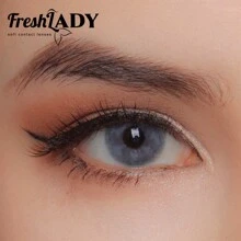 Freshlady 蝴蝶仙子藍色14.0mm有色隱形眼鏡,1年拋棄式 - 淺藍色 - 查看 4
