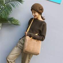 New Plush One-Shoulder Cross-Body Bag - Yellow - View 2