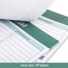 BUBU 1pc Weekly Planner - Daily Planner To Do List Task Checklist Notepad Undated Goals Planning Pad Tear-Off Notepad,Back To School Supplies - Olive Green - View 6