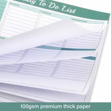 BUBU 1pc Weekly Planner - Daily Planner To Do List Task Checklist Notepad Undated Goals Planning Pad Tear-Off Notepad,Back To School Supplies - Olive Green - View 7