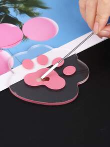 Paleta De Colores Con Forma De Pata De Gato Rosa De Dibujos Animados - Rosa - Ver 1