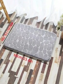 1pc Soft & Comfortable Elastic Foam Bath Mat With Pebble Design, Quick-Drying & Anti-Slip, Great For Bathroom And Shower Accessory, Fall Decoration & Bathroom Decor - Multicolor - View 4