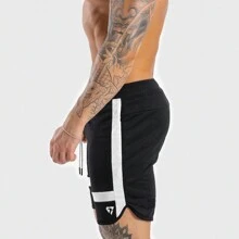 Short De Transpirable Gym Shorts Hombre De Secado Rápido - Negro - Ver 3