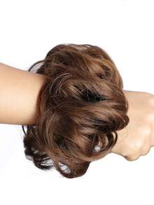 1入組自然色亂髮蓬鬆毛燥卷假髮,適用於馬尾和厚髮的女性 - Light Brown - 查看 3