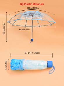 1pc Floral Pattern Umbrella Clear Umbrella - Clear - View 7