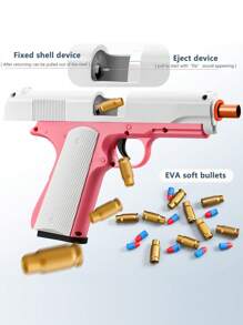 Pistola De Juguete Estilo Colt Rosa Con Carcasa De Resina Abs Para Niños Y Niñas, Regalo De Cumpleaños, 1 Ud. - Rosa - Ver 5