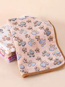 1 Miếng Mềm mại Và Ấm áp Lông cừu san hô Chăn thú cưng Với Chân chó In Đối với Nhỏ bé Và Kích thước trung bình Mèo Và Chó , Thích hợp Đối với Bốn Đến Ngủ Và Nghỉ ngơi ( Nâu ) - màu nâu - Xem 2