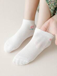 5雙小女童花細節襪子 - 彩色 - 查看 3