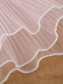 1pc Wavy Organza Flower Wrapping Paper, Pearl Mesh Ribbon, Artificial & Fresh Flower Bouquet Packaging Material, Suitable For Holiday, Wedding, Birthday Decoration, Florist Supply, Diy Flower Arrangement And Packaging Decoration, Back To School Valentine Day