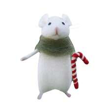 Halloween Mouse With A Pumpkin Handmade DIY Wool Felt Mouse For Festival Home Decor Figurine Gifts - Army Green - View 2
