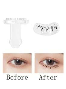 2 Miếng ( Bên trái Và Đúng ) Có thể tái sử dụng Silicone Thấp hơn Lông mi Con tem Niêm phong DIY Ảo thuật Creative Mỹ phẩm Hoà Công cụ Sai Thấp hơn Lông mi Phấn mắt Con tem - Trong sáng - Xem 3