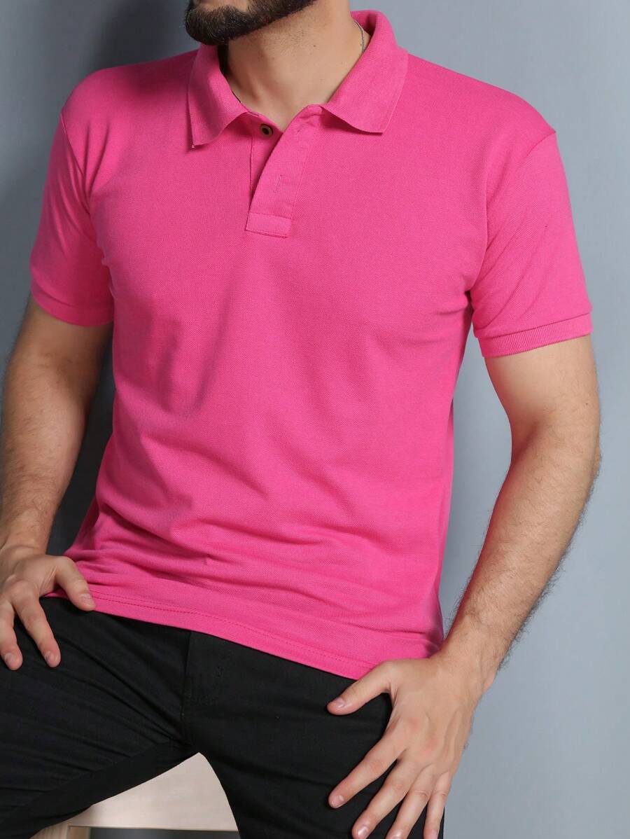 Men Polo Shirts - Rosa Roja - Ver 1