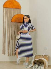 Women Dresses - Xanh và trắng - Xem 2