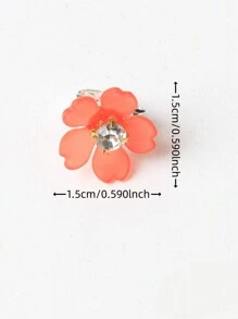 10pcs Rhinestone Flower Hair Clips, Braided Hair Clips, Women Hair Accessories - Red - View 6