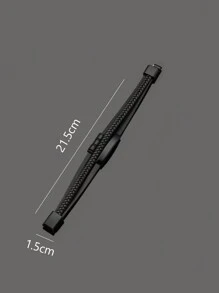 1個時尚商務pu皮革金屬貴族手鏈,適合作為假日生日禮物 - 黑色 - 查看 11